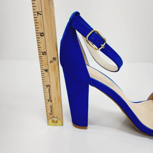 Bamboo Womens Blue High Heel Sandals Size 10 Open Toe Adjustable Strap - Picture 4 of 16